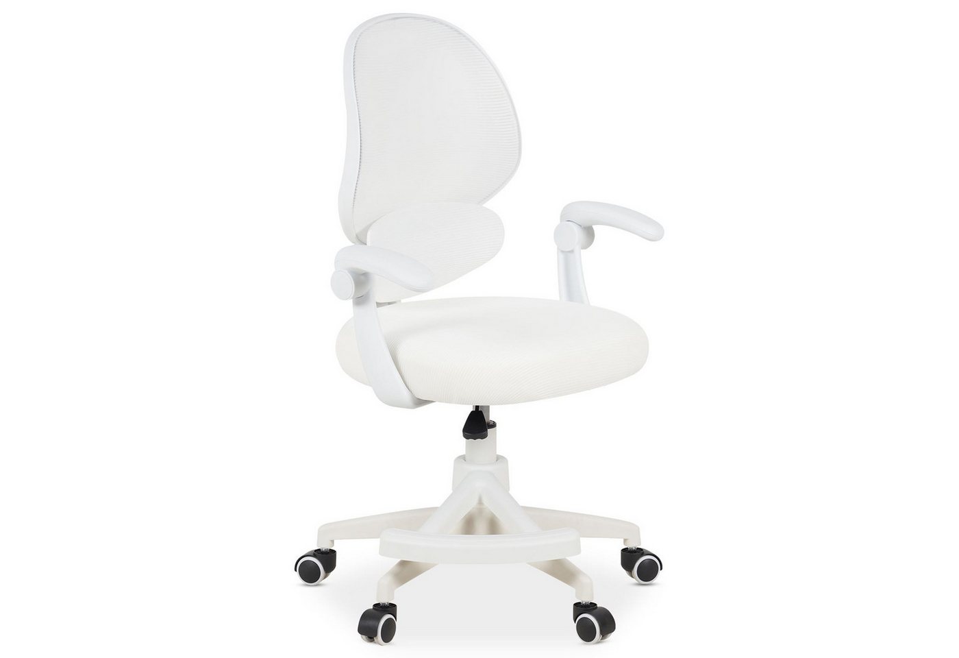 IDIMEX Schreibtischstuhl ISLA, Kinder Bürostuhl mit Fußstütze ergonomisch höhenverstellbar Weiß – Bild 3 von 5