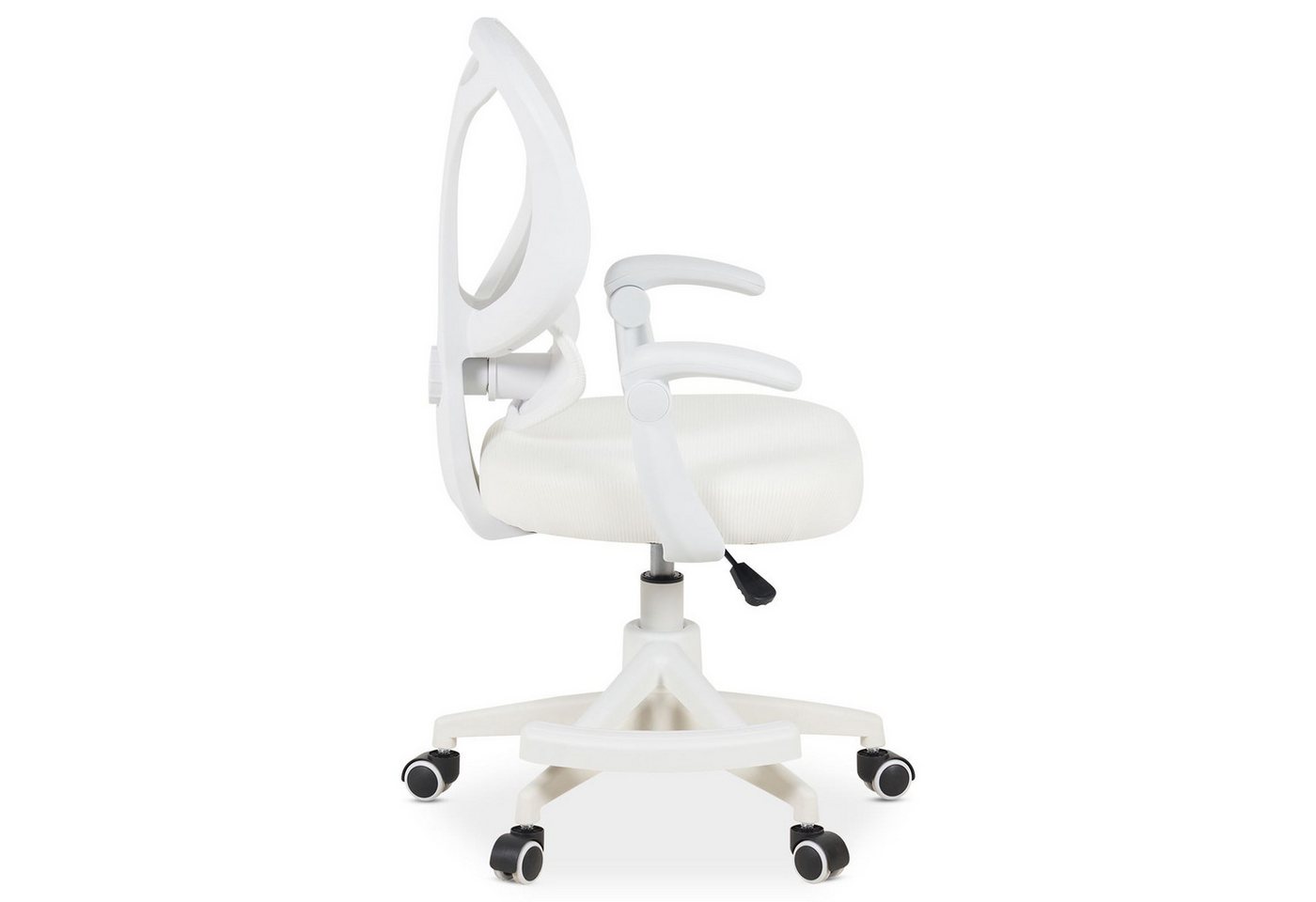 IDIMEX Schreibtischstuhl ISLA, Kinder Bürostuhl mit Fußstütze ergonomisch höhenverstellbar Weiß – Bild 4 von 5