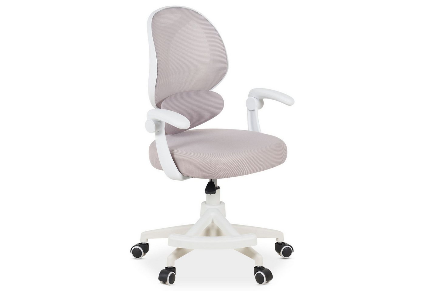 IDIMEX Schreibtischstuhl ISLA, Kinder Bürostuhl mit Fußstütze ergonomisch höhenverstellbar Grau – Bild 3 von 5