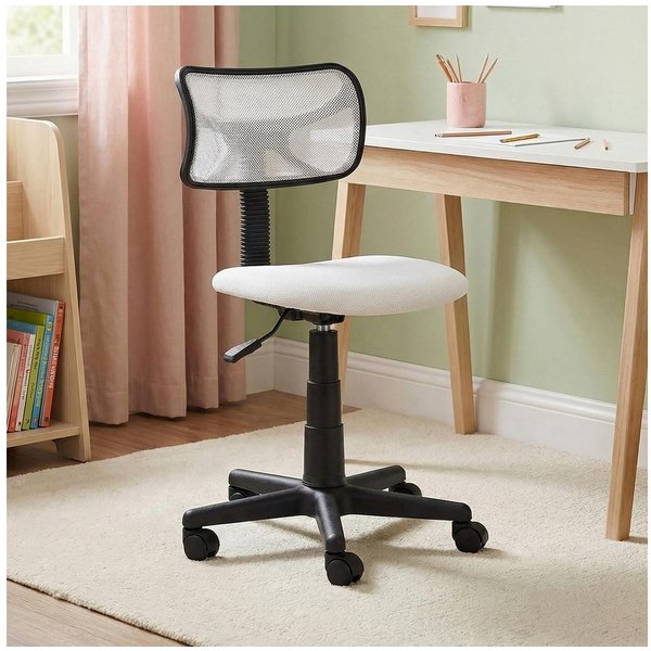 IDIMEX Schreibtischstuhl MILAN, Kinderzimmer Drehstuhl mit ergonomischer Rückenlehne atmungsaktiv Weiß