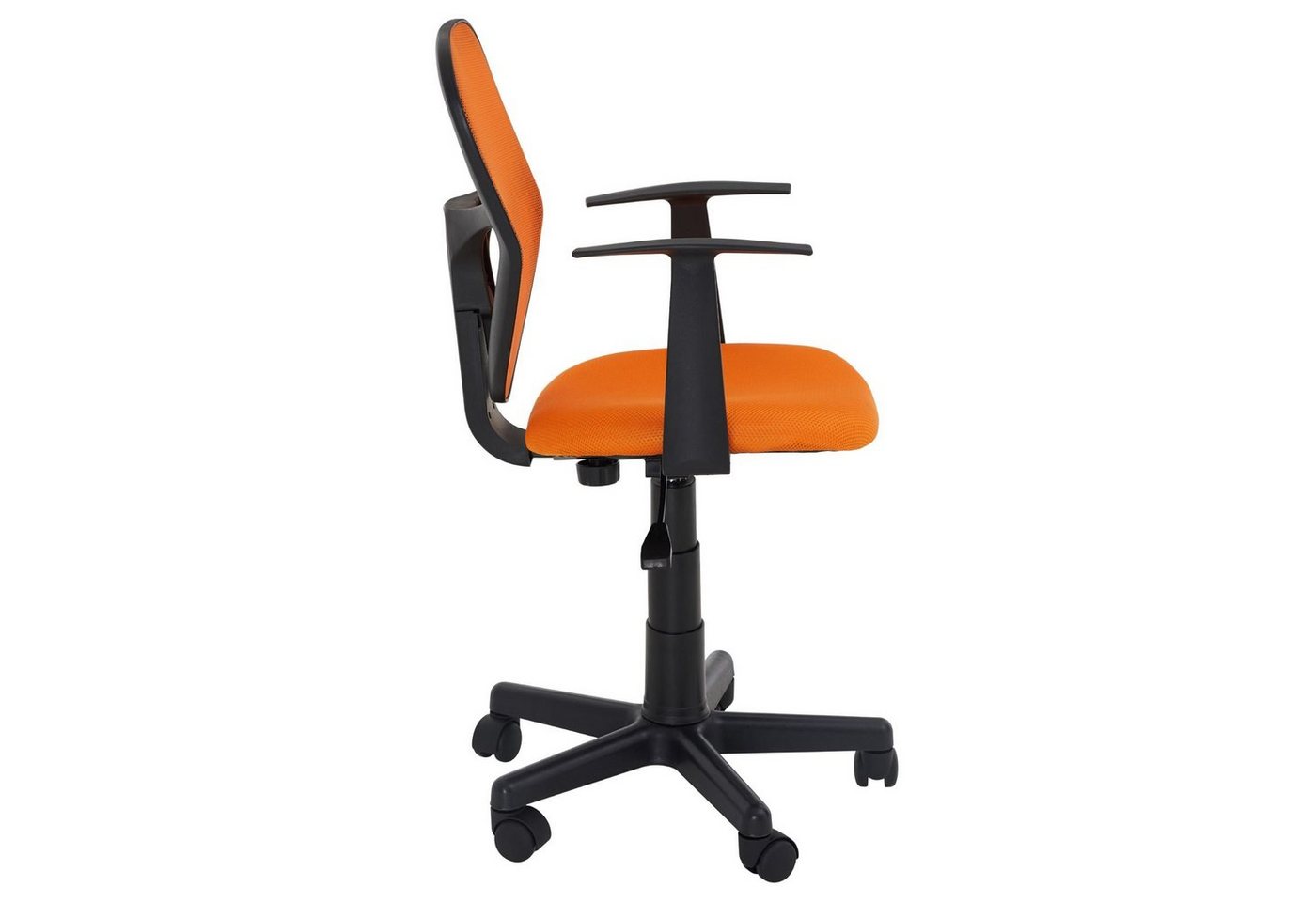 IDIMEX Schreibtischstuhl STUDIO, für Kinder, ergonomisch geformt, höhenverstellbar mit Armlehnen Orange – Bild 4 von 5