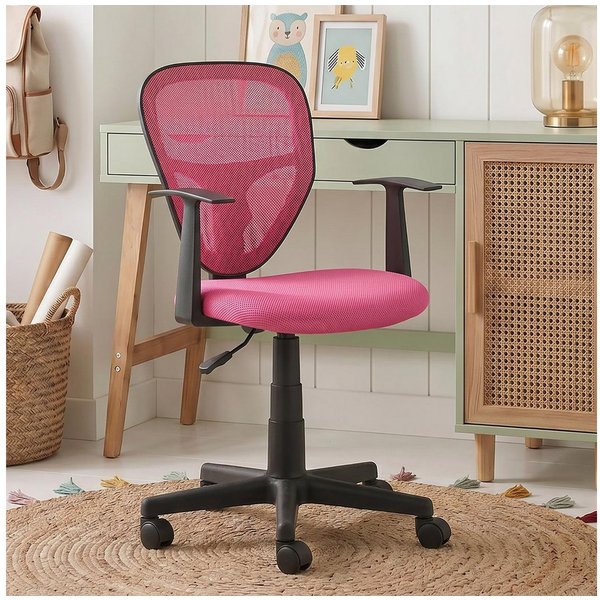 IDIMEX Schreibtischstuhl STUDIO, für Kinder, ergonomisch geformt, höhenverstellbar mit Armlehnen Pink