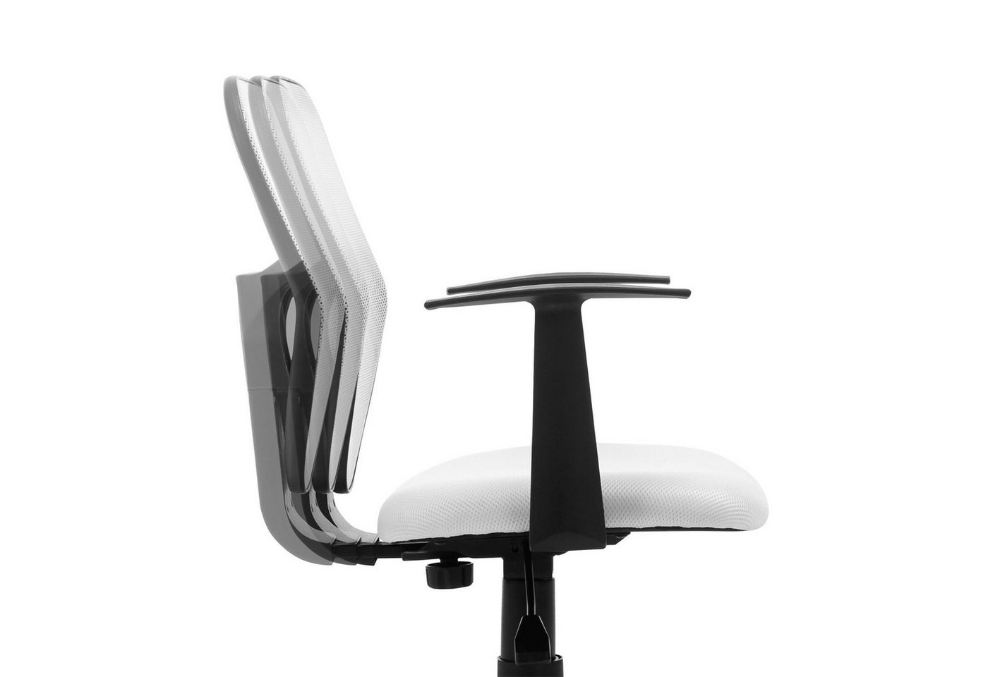 IDIMEX Schreibtischstuhl STUDIO, für Kinder, ergonomisch geformt, höhenverstellbar mit Armlehnen Weiß – Bild 4 von 4