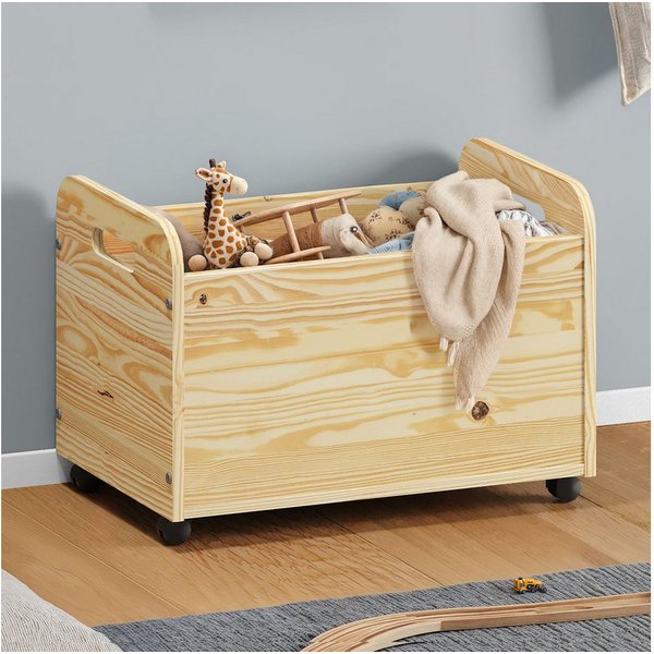 IDIMEX Spielzeugtruhe BENJAMIN (Set), Kinderzimmer Aufbewahrung aus Holz Aufbewahrungsbox mit Rollen