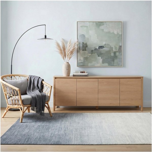 IDIMEX Teppich OMBRE, Wohnzimmerteppich 160x230cm Kurzflor, waschbar mit Ombre-Design grau