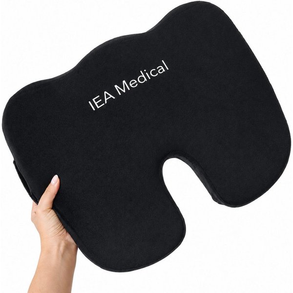 IEA Medical Sitzkissen orthopädisch, Memory Schaum hart, ergonomisches Steißbeinkissen, Entlastung für Rücken, Büro & Auto