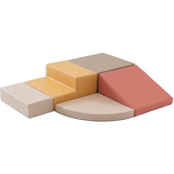 IGLUSoftplay IGLU Set 6 Corner Climber, Pastell/Grün/Honig - Schaubstoff-Bausteine Spielbauklötze, Altersempfehlung 9–21 Monate, EU), Maße: 40 × 40 × 65 cm,1 kg