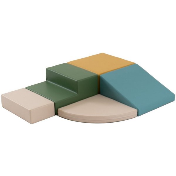 IGLUSoftplay IGLU Set 6 Corner Climber, Pastell/Grün/Honig - Schaubstoff-Bausteine Spielbauklötze, Altersempfehlung 9–21 Monate, Herkunft: Lettland (EU), Gewich