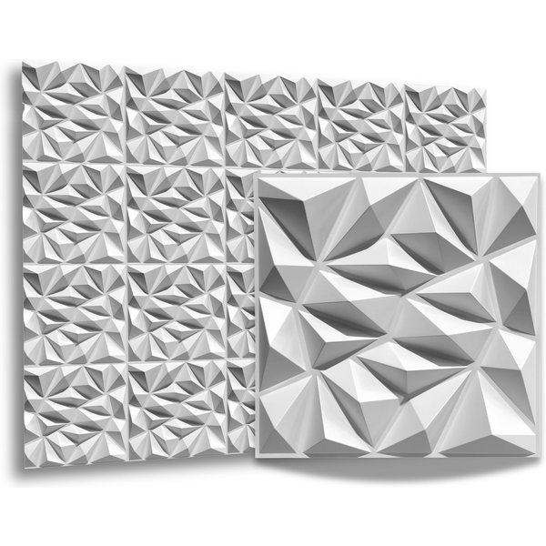 IKHEMalarka 3D Wandpaneel 3D Paneele PVC Kunststoffpaneele, BxL: 50,00x50,00 cm, 0,25 qm, (1 Stück, 3D Wandpaneele Deckenpaneele) hochwertige & harte PVC 3D Pla