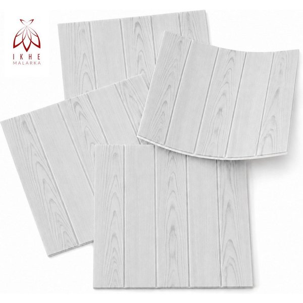 IKHEMalarka 3D Wandpaneel aus Polystyrol Styropor XPS Holzoptik 4m² Pakiet, 0,25 qm, Paneelen für Decken Wand 50x50cm 3mm Stärke