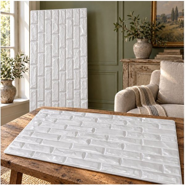 IKHEMalarka 3D Wandpaneel Betonoptik Marmor Ziegel aus Polystyrol Styropor XPS, BxL: 50,00x100,00 cm, 0,50 qm, (1 Stück, 0,5m) Deckenpaneelen - 3mm dick - 100x5