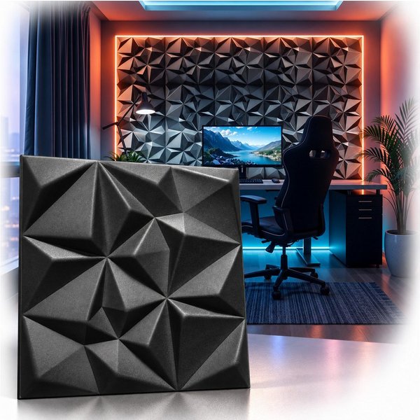 IKHEMalarka 3D Wandpaneel Polystyrol Styropor XPS Gaming Zimmer Set Deckenpaneele, BxL: 50x50 cm, 0,25 qm, (0,25m², 1 Stück) Leicht, flexibel, 3D-Design, leicht