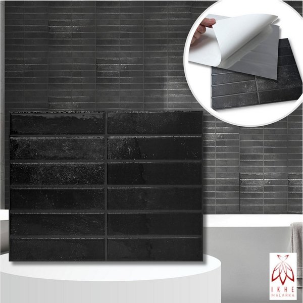 IKHEMalarka 3D Wandpaneel Selbstklebend Tapete Paneele Kunststoff Fliesen Bad Küche, BxL: 29,00x23,00 cm, 0,06 qm, (1 Stück = 0.065m², 1 Stück = 0.065m) Fliesen