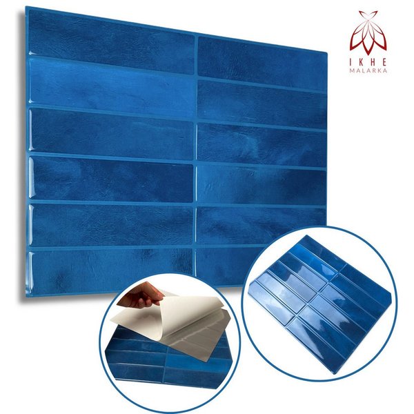 IKHEMalarka 3D Wandpaneel Selbstklebend Tapete Paneele Kunststoff Fliesen Bad Küche, BxL: 29,00x23,00 cm, 0,06 qm, (1 Stück = 0.065m², 1 Stück = 0.065m) Fliesen