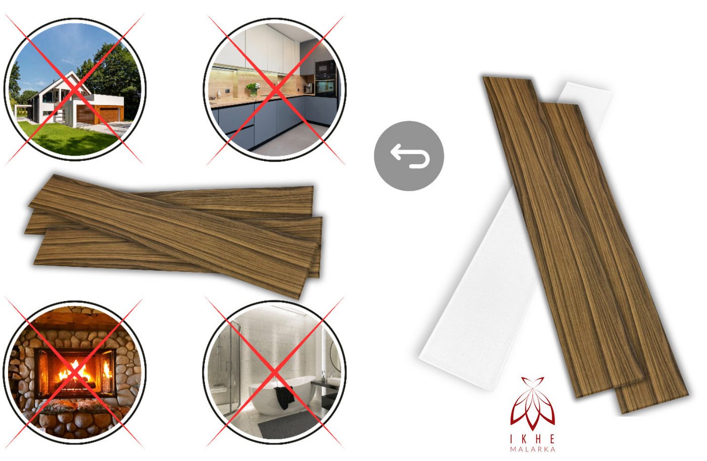 IKHEMalarka Wandpaneel Deckenpaneele Styropor Polystyrol XPS Decke Wand, BxL: 16,7x100 cm, 0,16 qm, (0.167m², 1-tlg., 1 Stück = 100x16,7cm x 3mm Materialstärke) – Bild 4 von 5