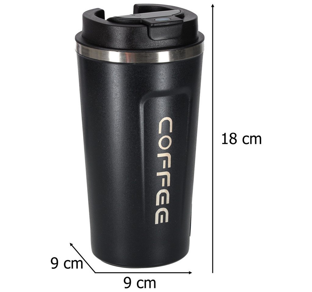 Ikonka Thermobecher Smart Thermobecher mit LED-Temperaturanzeige 500 ml – Schwarz / Weiß, LED-Temperaturanzeige im Deckel Doppelwandige Vakuumisolierung – Bild 4 von 5