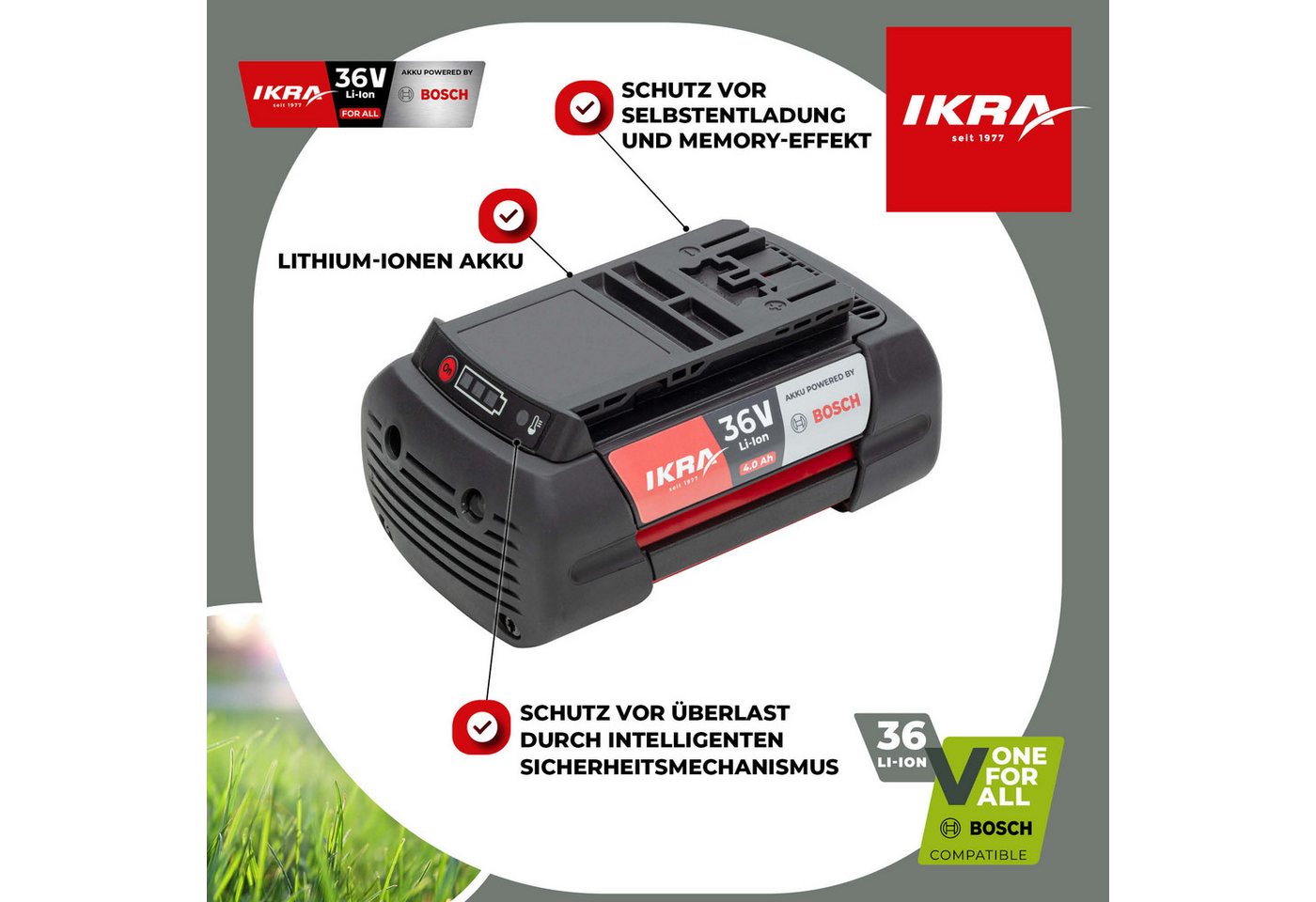 ikra GmbH IKRA BOSCH 36V Akku 4000 mAh, 36 V (4,0 Ah) – Bild 2 von 5