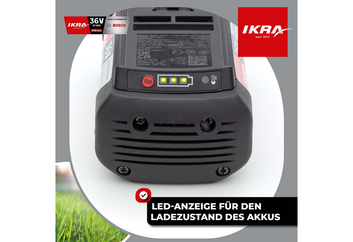 ikra GmbH IKRA BOSCH 36V Akku 4000 mAh, 36 V (4,0 Ah) – Bild 4 von 5