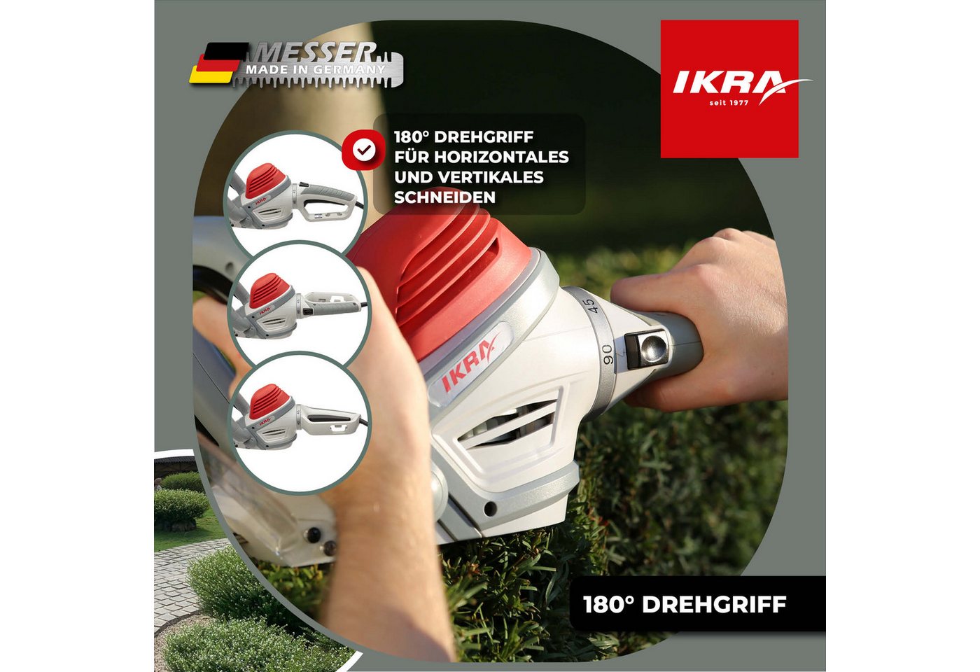 ikra GmbH Elektro-Heckenschere IHS 650, 55 cm Schnittlänge, 22 mm Schnittstärke – Bild 3 von 5