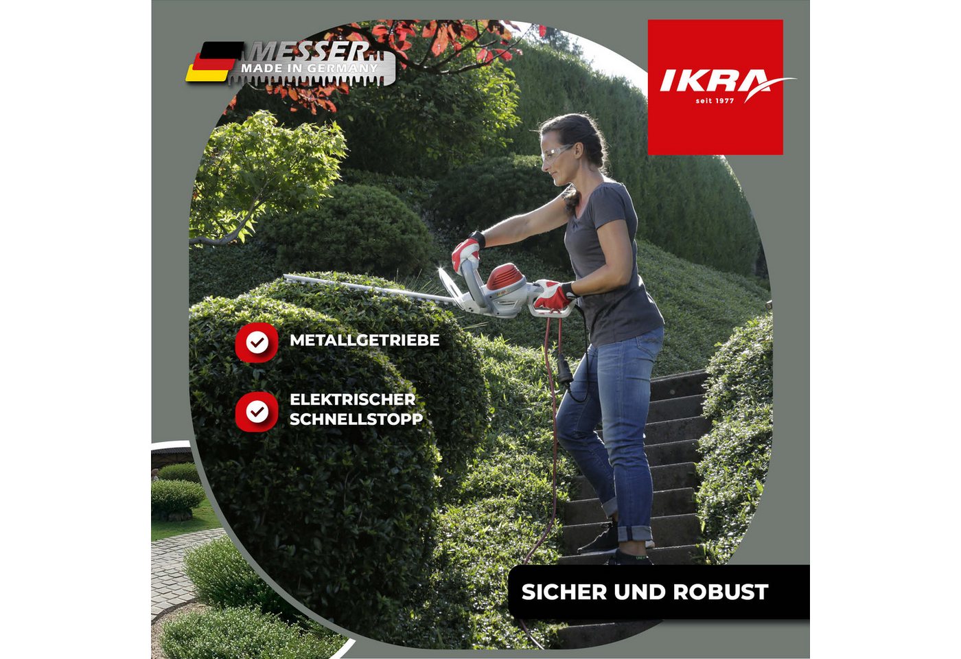 ikra GmbH Elektro-Heckenschere IHS 650, 55 cm Schnittlänge, 22 mm Schnittstärke – Bild 4 von 5