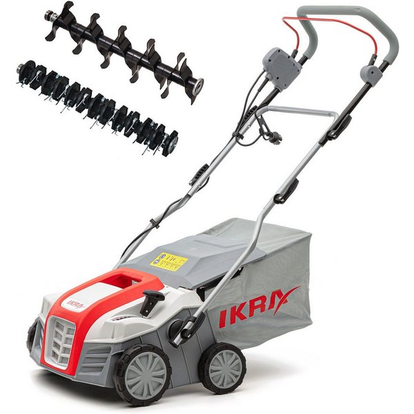 ikra GmbH Elektro-Vertikutierer IEVL 2000, 40 cm Arbeitsbreite, 2000 Watt, Lüften & Vertikutieren, 2in1 Gerät, mit Fangkorb