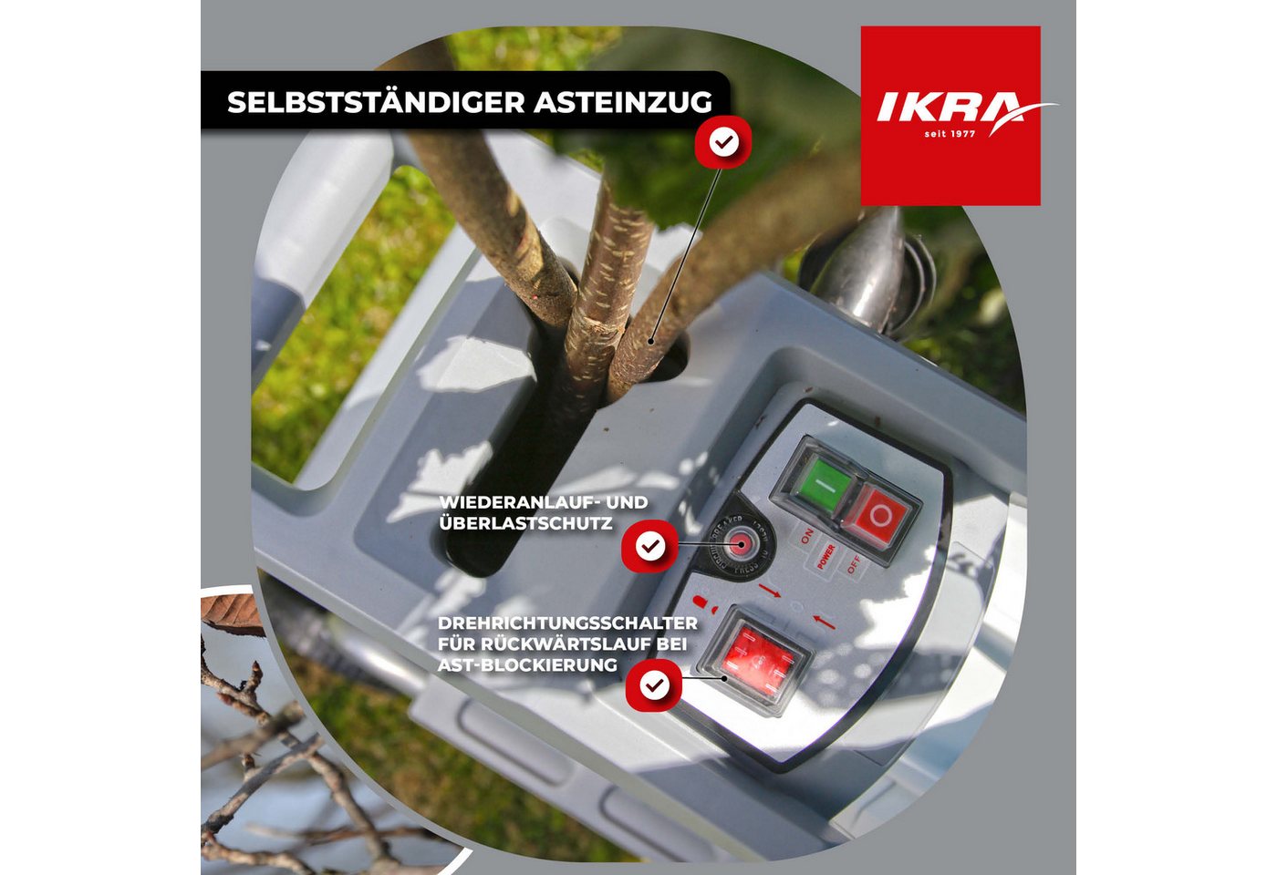 ikra GmbH Häcksler ILH 2800, 4,4 cm max. Astdurchmesser, (inkl. Fangbox, Stopfer & Gartenschere), 2800 W, Walzenhäcksler – Bild 4 von 5