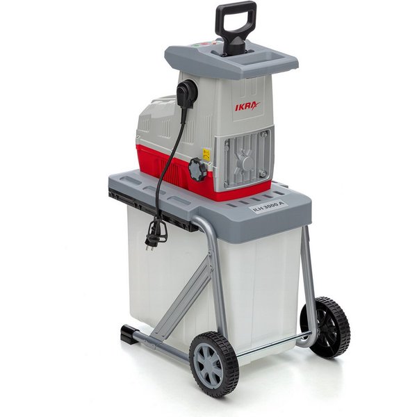 ikra GmbH Häcksler ILH 3000 A, 4,4 cm max. Astdurchmesser, (inkl. Stopfer & Fangbox), 3000 Watt, leiser Lauf, mit Rücklauffunktion