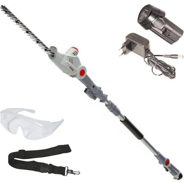ikra GmbH Teleskop-Heckenschere IATHS 1241, bis 3,50 m Arbeitshöhe, 12 V, Teleskopstiel 1,80–2,35m, Winkelverstellung bis 135°