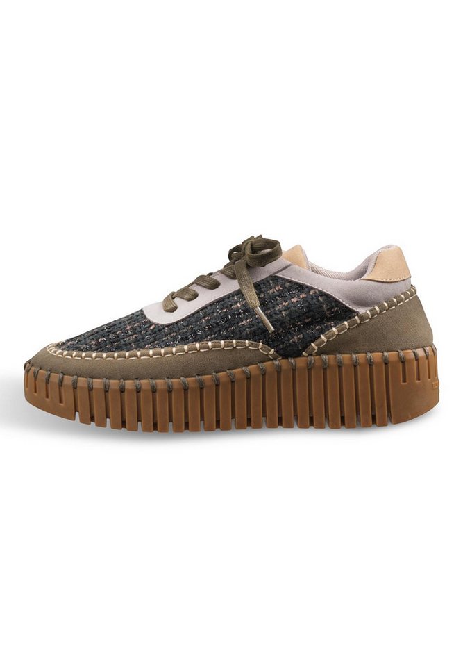 Ilse Jacobsen TULIP4500 Sneaker Bouclé, Materialmix, Keilsohle, Farbblocking – Bild 2 von 5