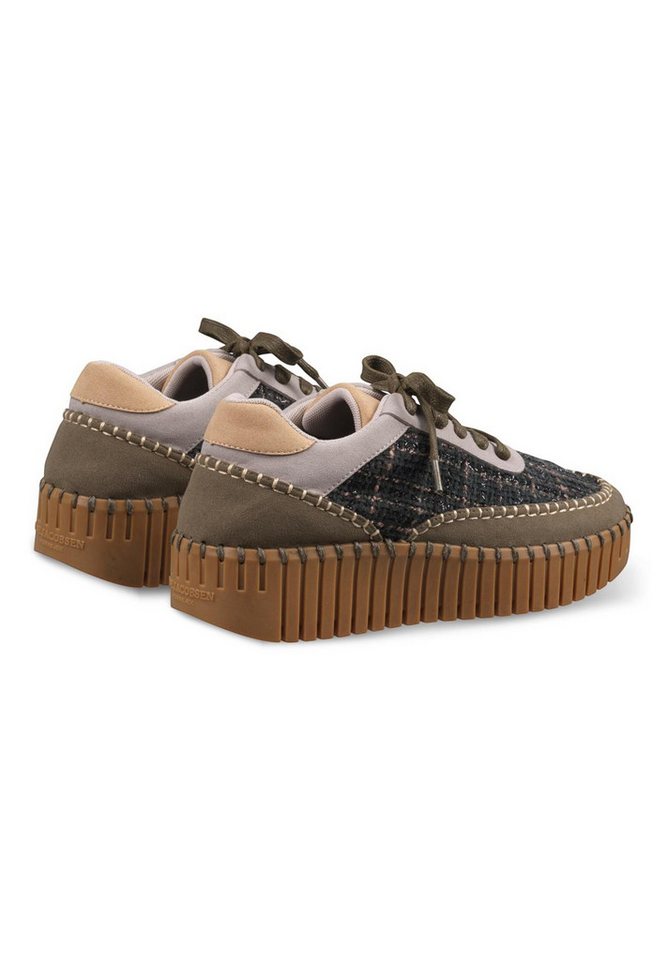 Ilse Jacobsen TULIP4500 Sneaker Bouclé, Materialmix, Keilsohle, Farbblocking – Bild 4 von 5