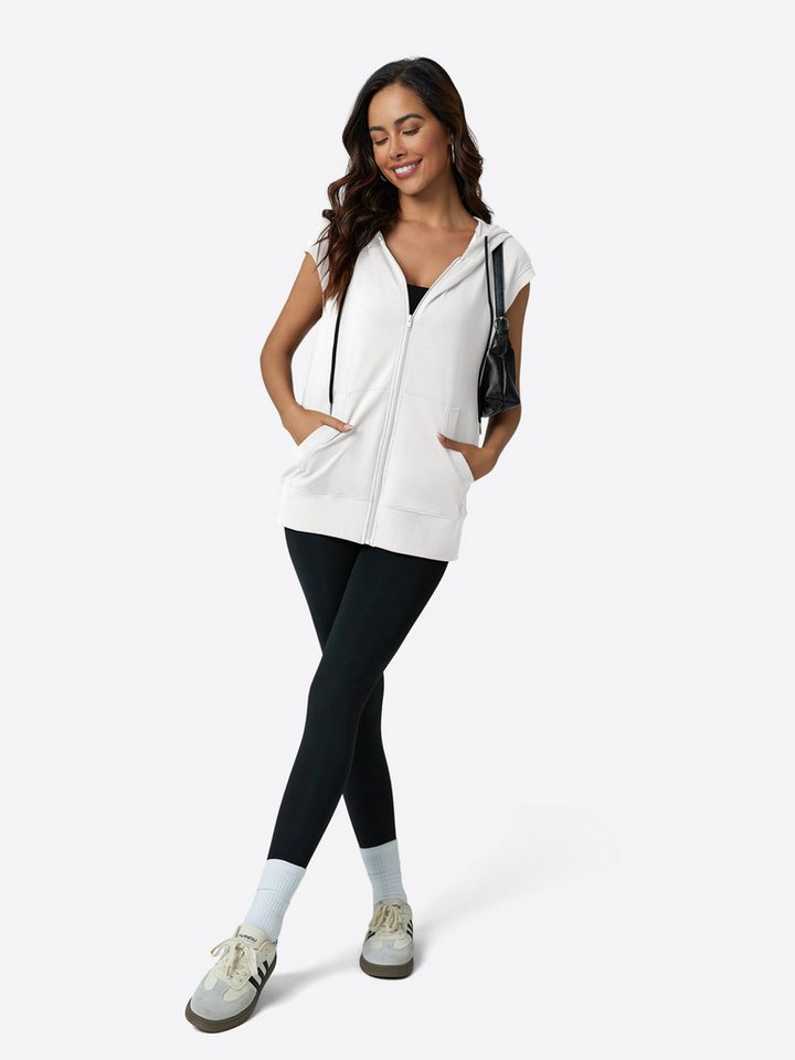 Imily Bela Kapuzenpullover Damen ärmelloses Top mit Reißverschluss (Packung, 1-tlg., 1per-Pack) mit Kapuze – Bild 3 von 5