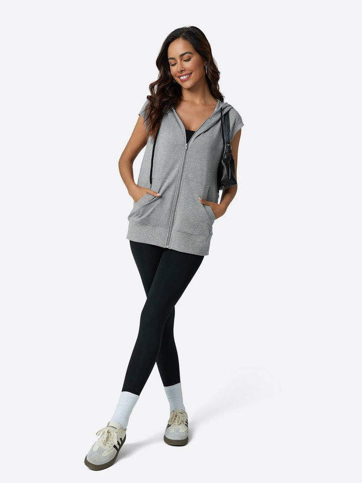 Imily Bela Kapuzenpullover Damen ärmelloses Top mit Reißverschluss (Packung, 1-tlg., 1per-Pack) mit Kapuze – Bild 3 von 5