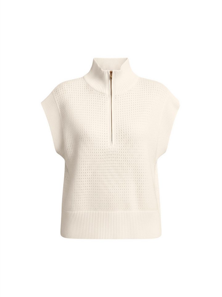 Imily Bela Kurzarmpullover Damen Kurzarm-Top mit Halbreißverschluss (Packung, 1-tlg., 1per-Pack) hochschließender Kragen – Bild 5 von 5