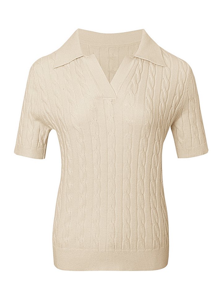 Imily Bela Kurzarmpullover Damen Kurzarm-Top mit Reverskragen (Packung, 1-tlg., 1per-Pack) V-Ausschnitt – Bild 5 von 5