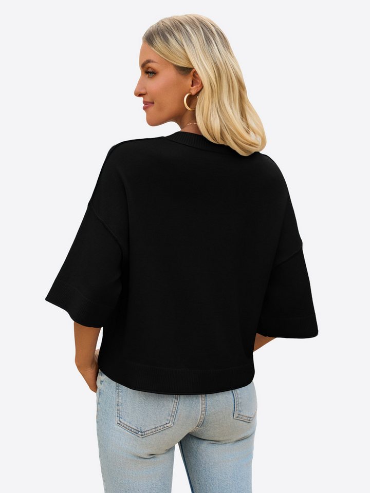 Imily Bela Strickjacke Damen Kurze Strickjacke (Packung, 1-tlg., 1per-Pack) mit Knöpfen – Bild 2 von 5