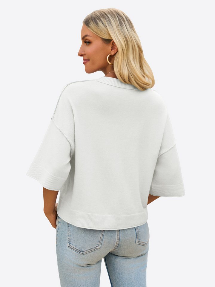 Imily Bela Strickjacke Damen Kurze Strickjacke (Packung, 1-tlg., 1per-Pack) mit Knöpfen – Bild 2 von 5