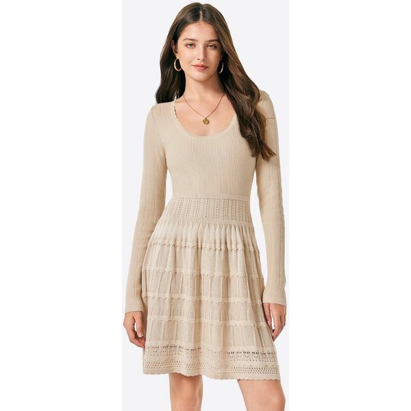 Imily Bela Strickkleid Damen Kurzes A-Linien-Kleid mit Rundhalsausschnitt (Packung, 1-tlg., 1per-Pack) casual