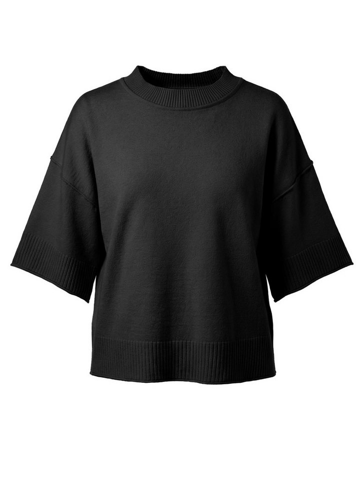 Imily Bela Strickpullover Damen Halbarm Sommer Oversized Cropped Casual Sweater (Packung, 1-tlg., 1per-Pack) in Unifarbe gehäkelt – Bild 5 von 5