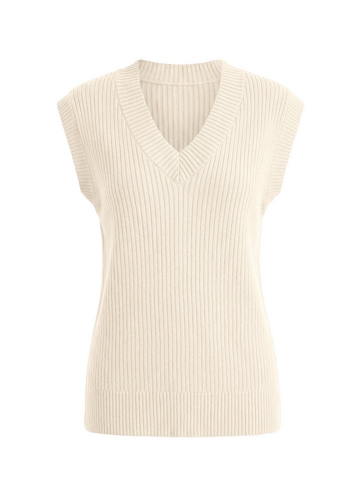 Imily Bela Strickweste Damen Ärmelloses Pullover weste (Packung, 1-tlg., 1per-Pack) Seitenschlitze – Bild 5 von 5
