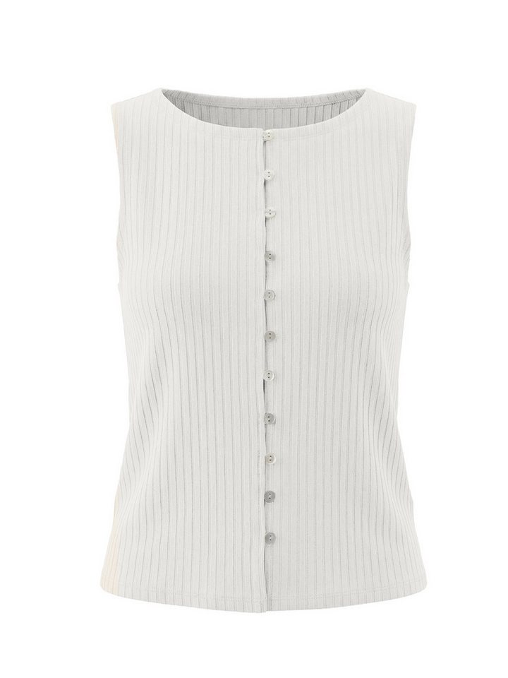 Imily Bela Strickweste Damen Gerippte Westen mit Knopfleiste (Packung, 1-tlg., 1per-Pack) einfarbig – Bild 2 von 5