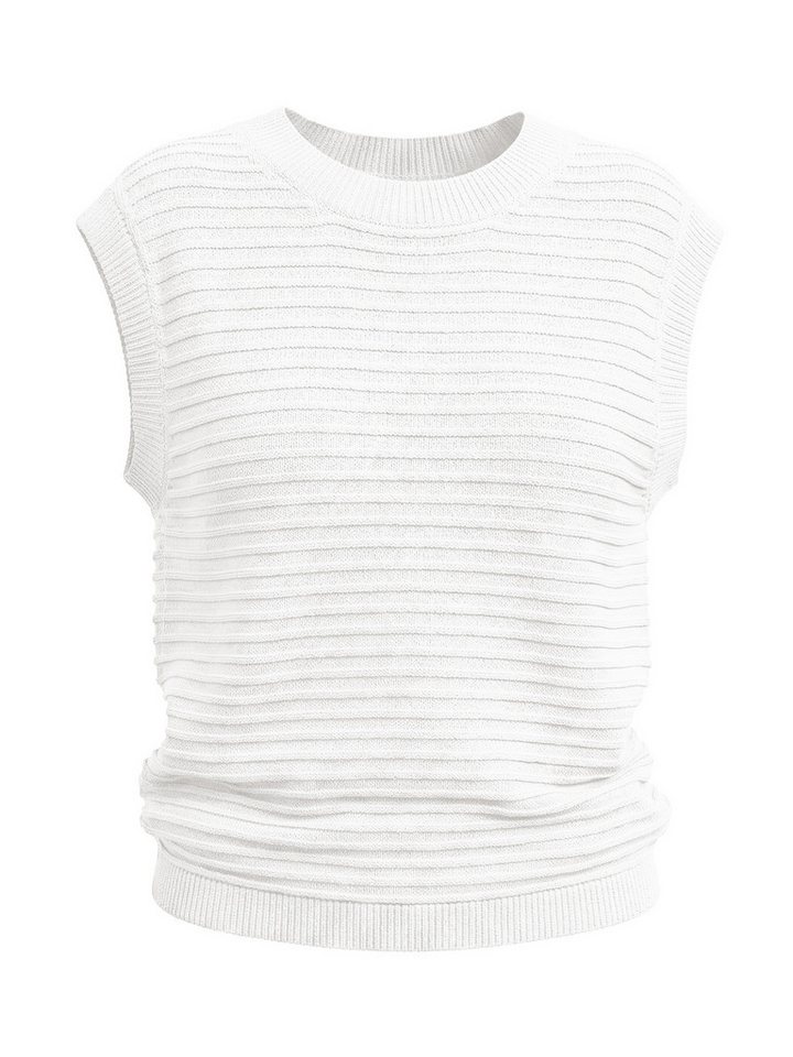 Imily Bela Strickweste Damen Strickweste mit Rundhalsausschnitt (Packung, 1-tlg., 1per-Pack) Gestreiftes Stricken – Bild 5 von 5