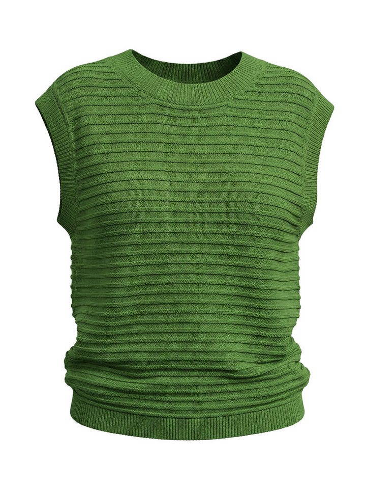 Imily Bela Strickweste Damen Strickweste mit Rundhalsausschnitt (Packung, 1-tlg., 1per-Pack) Gestreiftes Stricken – Bild 5 von 5