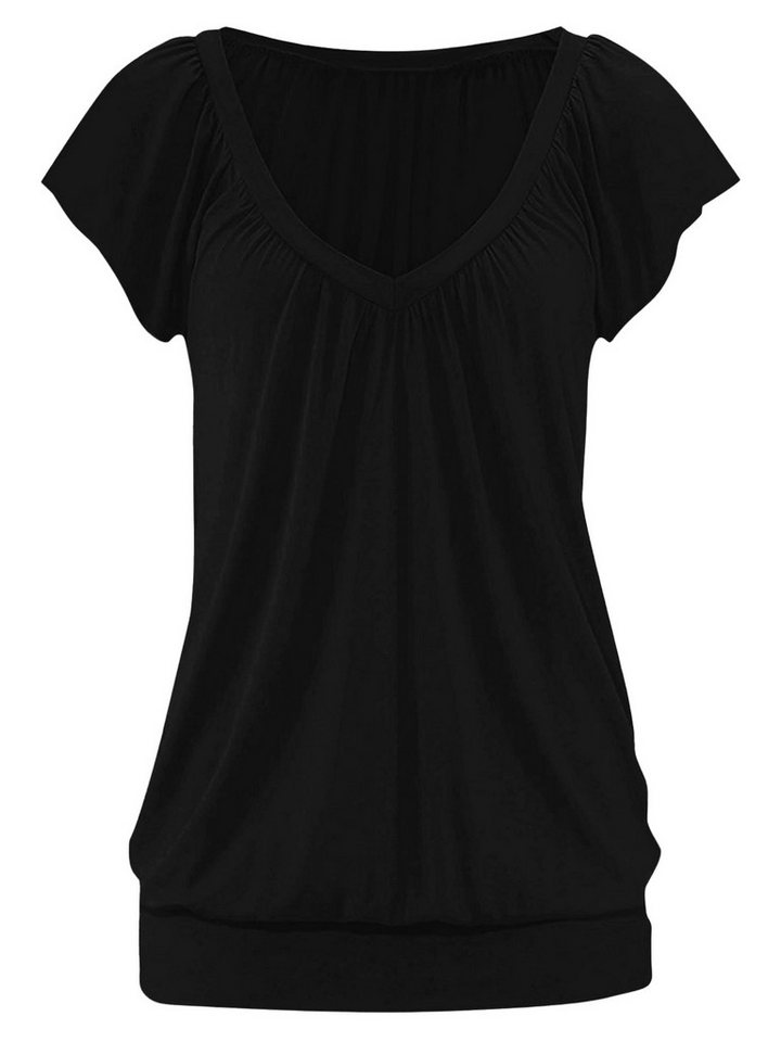 Imily Bela T-Shirt Damen Lässige Basic Tops mit Bündchen am Saum (Packung, 1-tlg., 1per-Pack) einfarbig – Bild 2 von 5