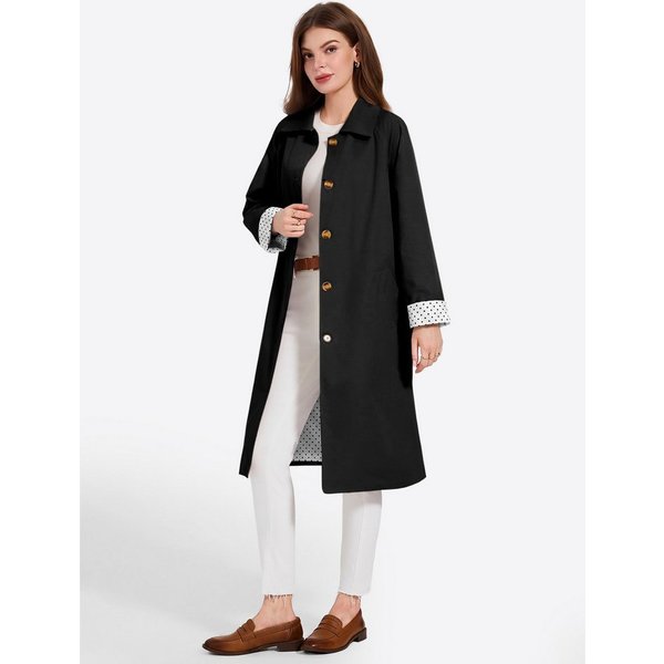 Imily Bela Trenchcoat Damen Übergangsmantel mit Knopfleiste (Packung, 1-tlg., 1per-Pack) mit Kontrastfutter