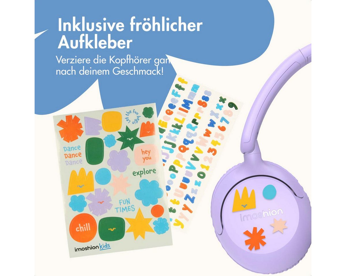 imoshion imoshion Kinderkopfhörer mit AUX-Kabel - Dezibelbegrenzer - Lavender L Kinder-Kopfhörer – Bild 2 von 5