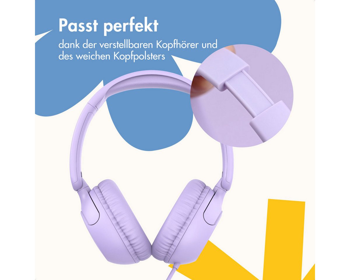 imoshion imoshion Kinderkopfhörer mit AUX-Kabel - Dezibelbegrenzer - Lavender L Kinder-Kopfhörer – Bild 4 von 5