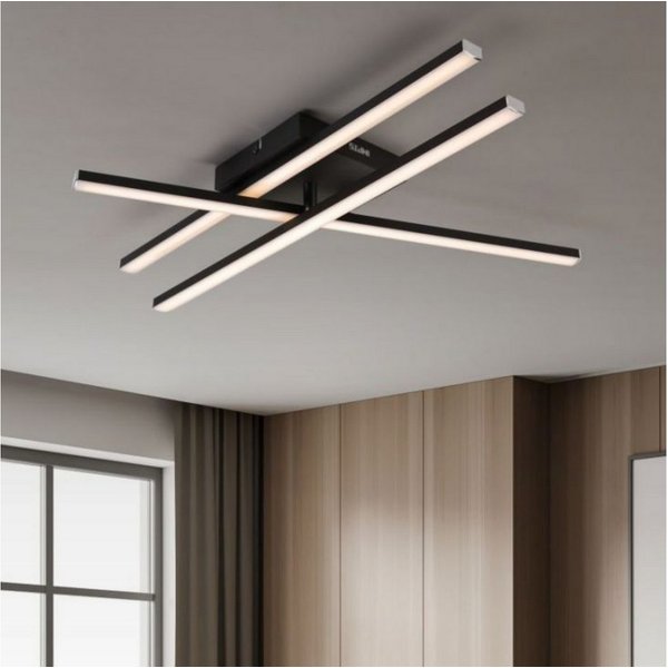 IMPTS Deckenleuchte LED Deckenlampe Schwarz 3000K Deckenleuchte, Warmweiß, LED fest integriert, Warmweiß, Modern LED Deckenlampe für Wohnzimmer Schlafzimmer Küc