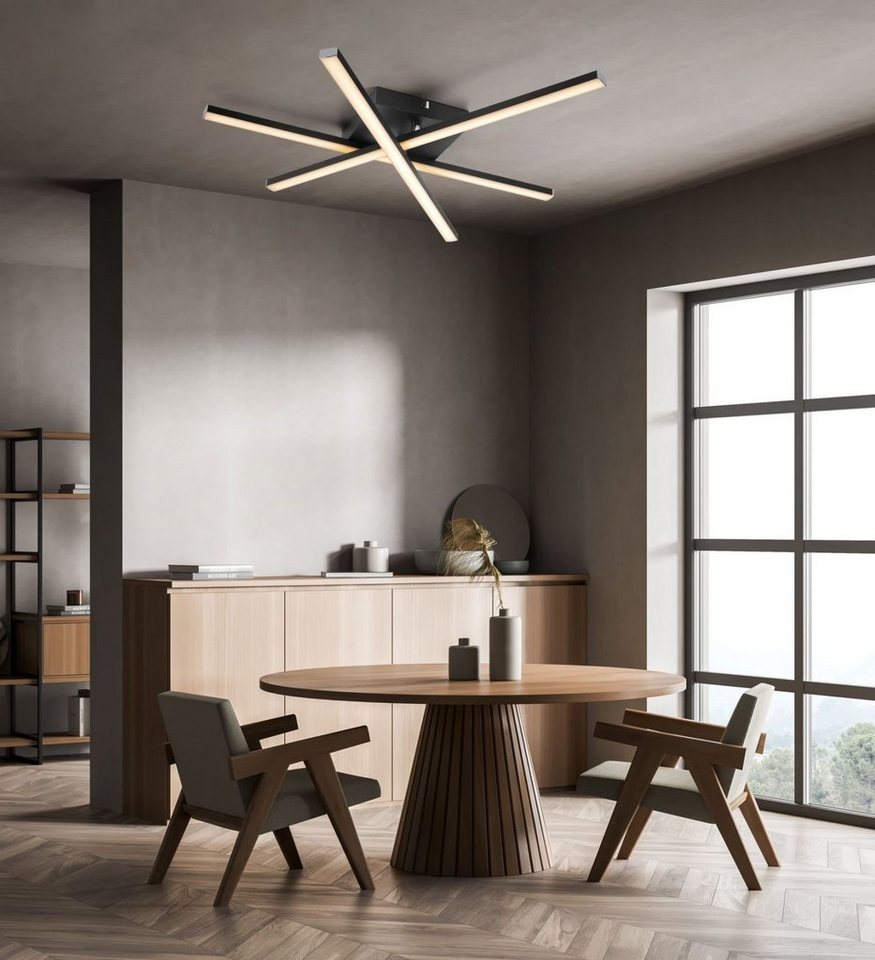 IMPTS Deckenleuchte LED Deckenlampe Schwarz 3000K Deckenleuchte, Warmweiß, LED fest integriert, Warmweiß, Modern LED Deckenlampe für Wohnzimmer Schlafzimmer Küc – Bild 4 von 5