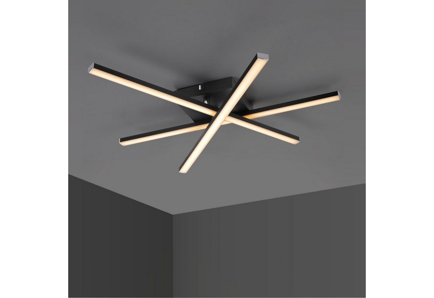 IMPTS Deckenleuchte LED Deckenlampe Schwarz 3000K Deckenleuchte, Warmweiß, LED fest integriert, Warmweiß, Modern LED Deckenlampe für Wohnzimmer Schlafzimmer Küc – Bild 5 von 5