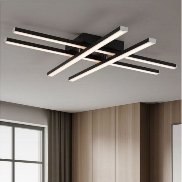 IMPTS Deckenleuchte LED Deckenlampe Schwarz 3000K Deckenleuchte, Warmweiß, LED fest integriert, Warmweiß, Modern LED Deckenlampe für Wohnzimmer Schlafzimmer Küc